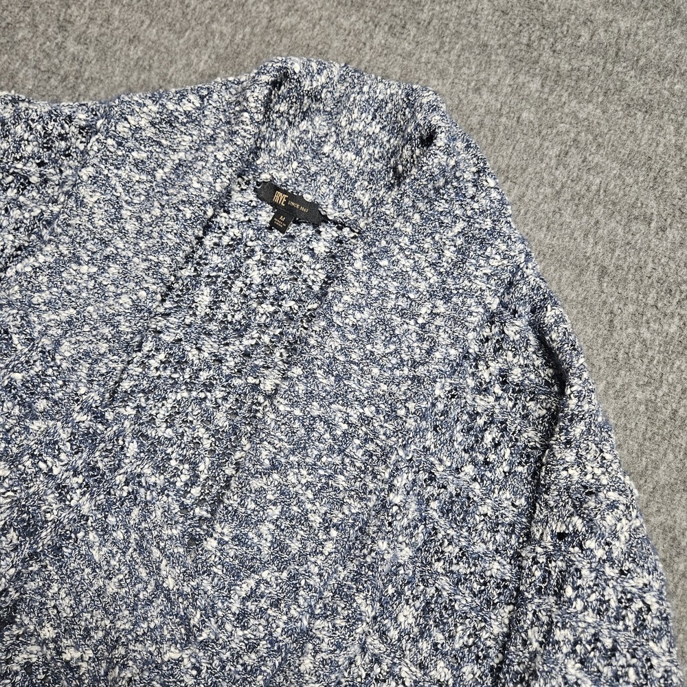 FRYE Women's Marled Knit Open Cardigan Oversized Sweater Dress Blue Size M